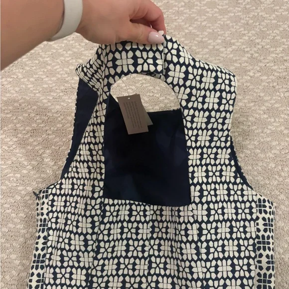 Banana Republic Navy and White Patterned Mini Dress - Picture 13 of 16